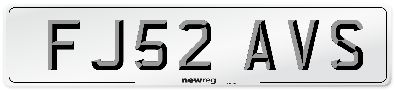 FJ52 AVS Number Plate from New Reg